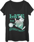 Alice In Wonderland Late White Rabbit Women S Short Sleeve Tee Shirt T Shirt Clean Design