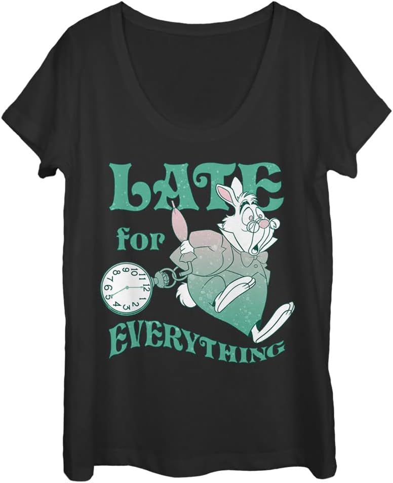 Alice In Wonderland Late White Rabbit Women S Short Sleeve Tee Shirt T Shirt Clean Design