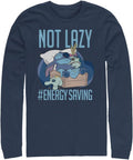 Big Tall Men S Lilo Stitch Lazy Energy Tops Long Sleeve Tee Shirt T Shirt Clean Design