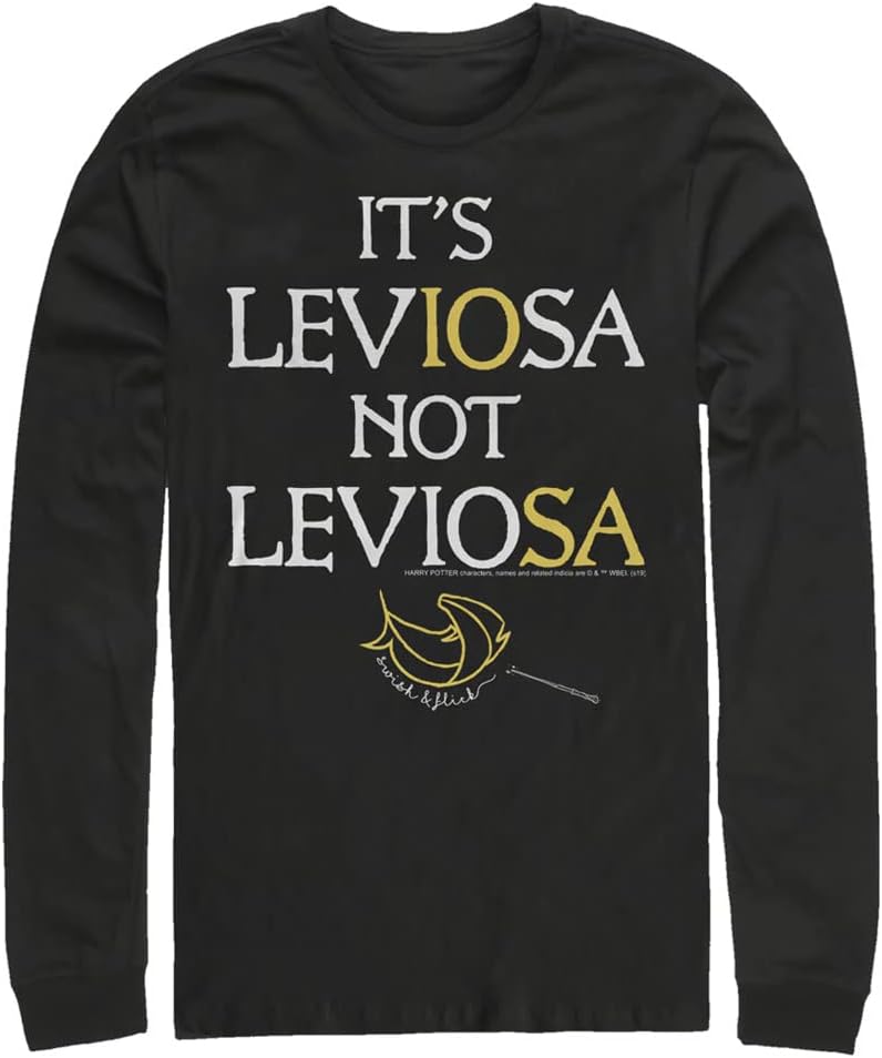 Men S Deathly Hallows Leviosa Tops Long Sleeve Tee Shirt T Shirt Premium Print