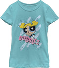 Bros Unisex Child The Powerpuff Girls Bubbles Moves Short Sleeve Tee T Shirt Tahiti Blue X Small Us T Shirt Everyday Wea