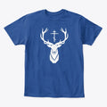 Kid's Cross Stag Basic White Graphic | Premium Unisex T-Shirt, Trending Graphic Tee