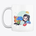 Girl Pets Fish Mug | Premium Unisex T-Shirt, Trending Graphic Tee