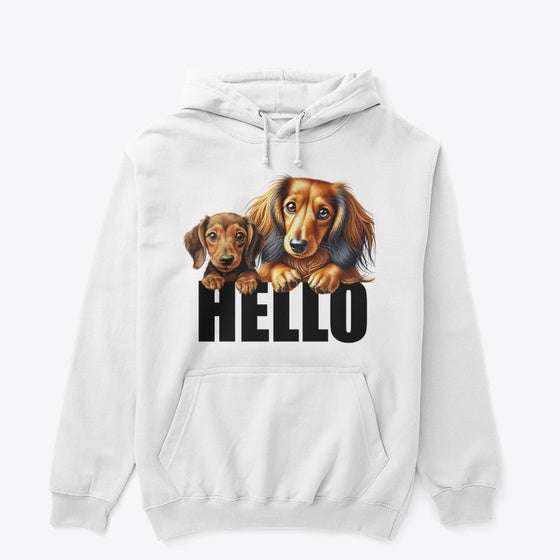 Dachshunds - Hello | Premium Unisex T-Shirt, Trending Graphic Tee