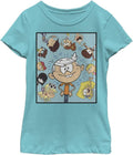 Nickelodeon Kids Loud House Group Girls Short Sleeve Tee Shirt T Shirt Clean Design