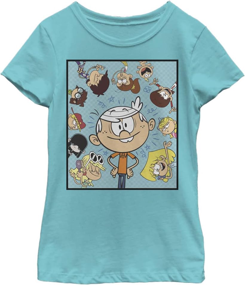 Nickelodeon Kids Loud House Group Girls Short Sleeve Tee Shirt T Shirt Clean Design