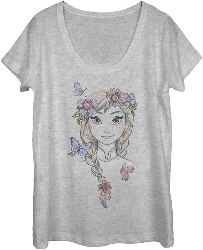 Frozen Anna Flowers Women S Short Sleeve Tee Shirt T Shirt Clean Design