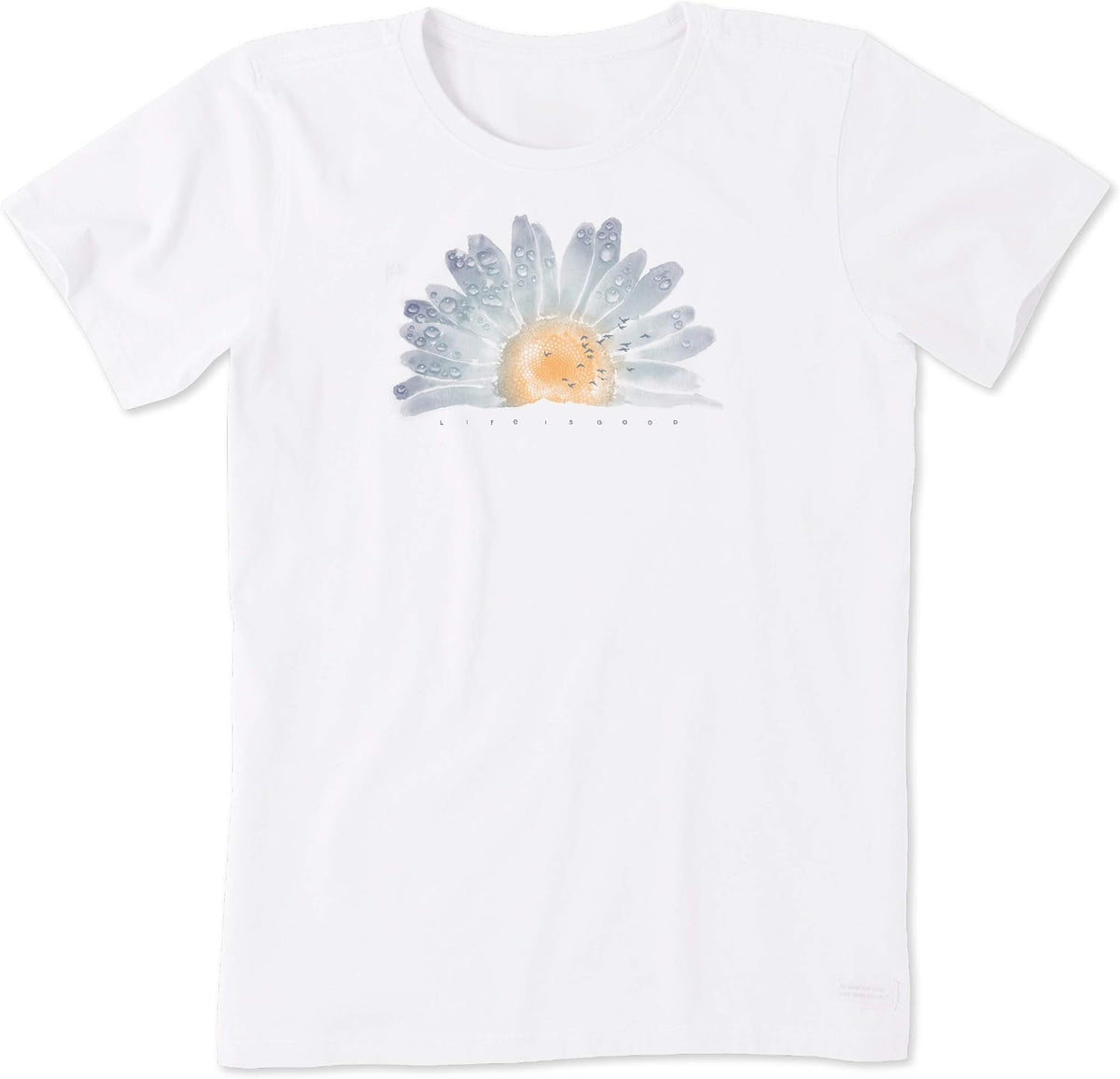 Life Is Good Watercolor Daisy Birds Graphic Shirt for Women 159