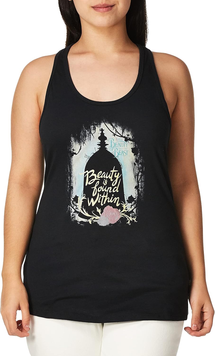 Women S Beauty And The Beast Belle Rose Racerback Graphic Tank Top Apparel US Trend
