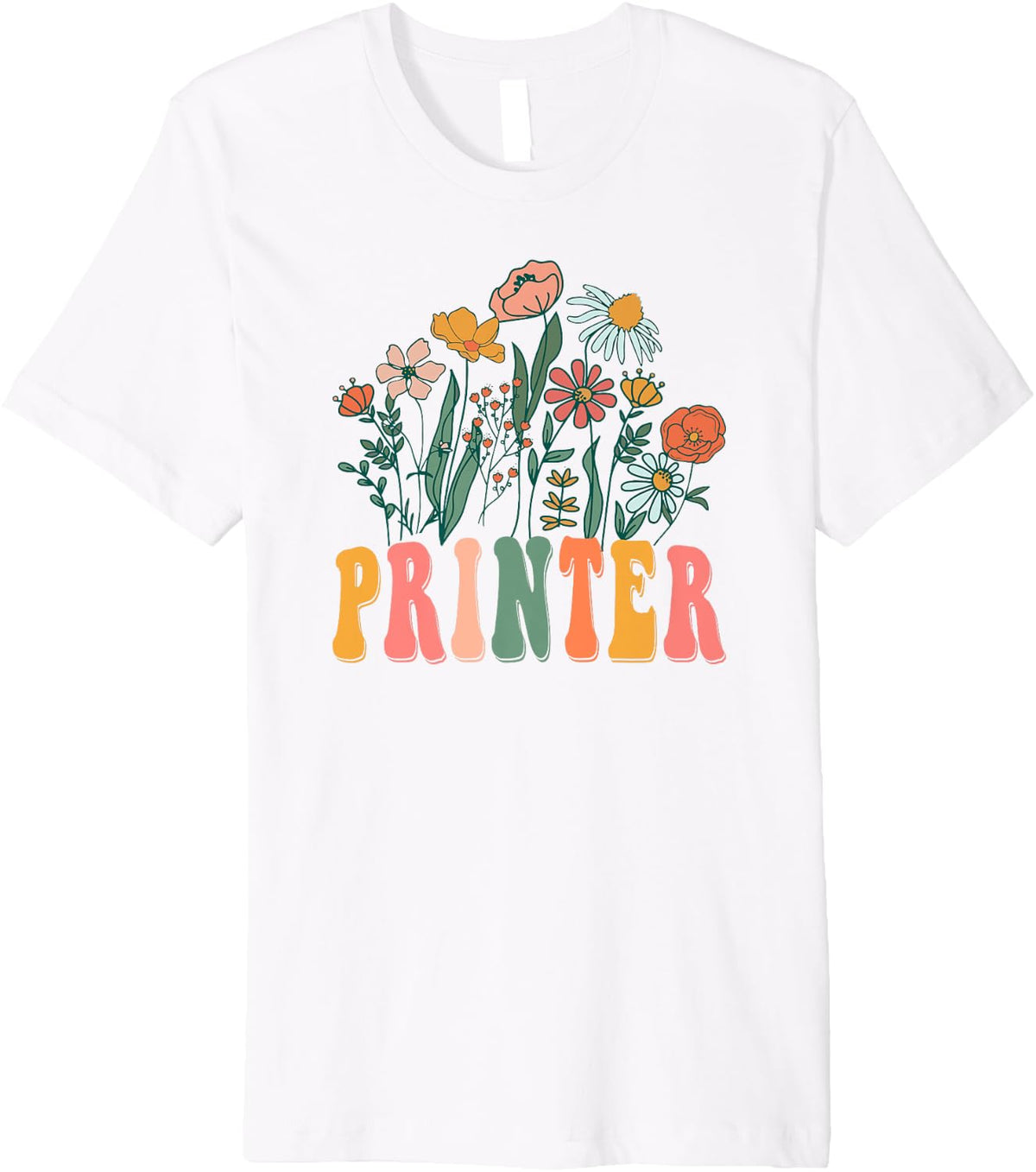 Retro Groovy Floral Printer Wildflower Tees For Women Premium T Shirt Everyday Wear 2