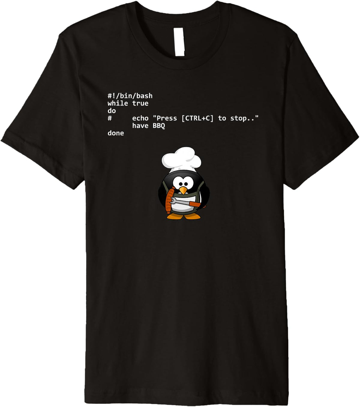 BBQ Barbecue Tux Bow Linux Geek Nerd Penguin T Shirt Premium