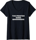 Womens The Printer Goes Brrrr Stock Market Money Printing Machine V Neck Apparel Everyday Wear