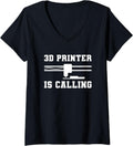 Womens 3d Printer Is Calling Print Printing V Neck Apparel Everyday Wear