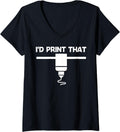 Womens Funny 3d Printing Designs Men Women Printer Enthusiasts V Neck Apparel Gift Ready 4