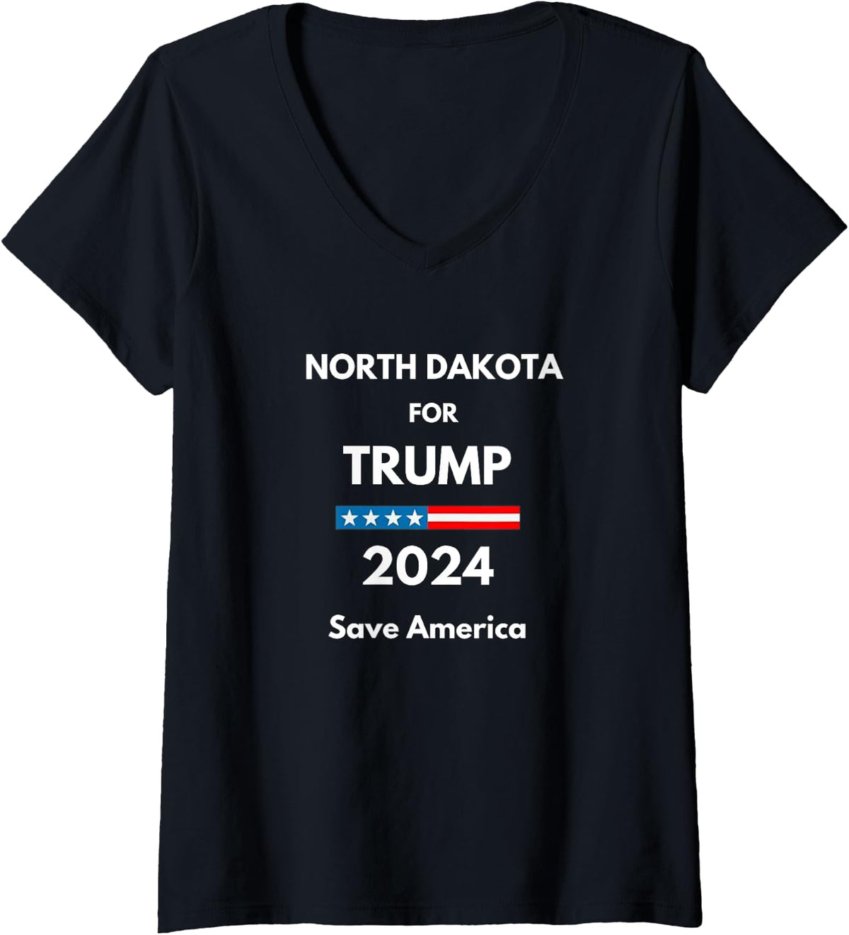 Womens North Dakota for Trump 2024 President Election Republican V Neck