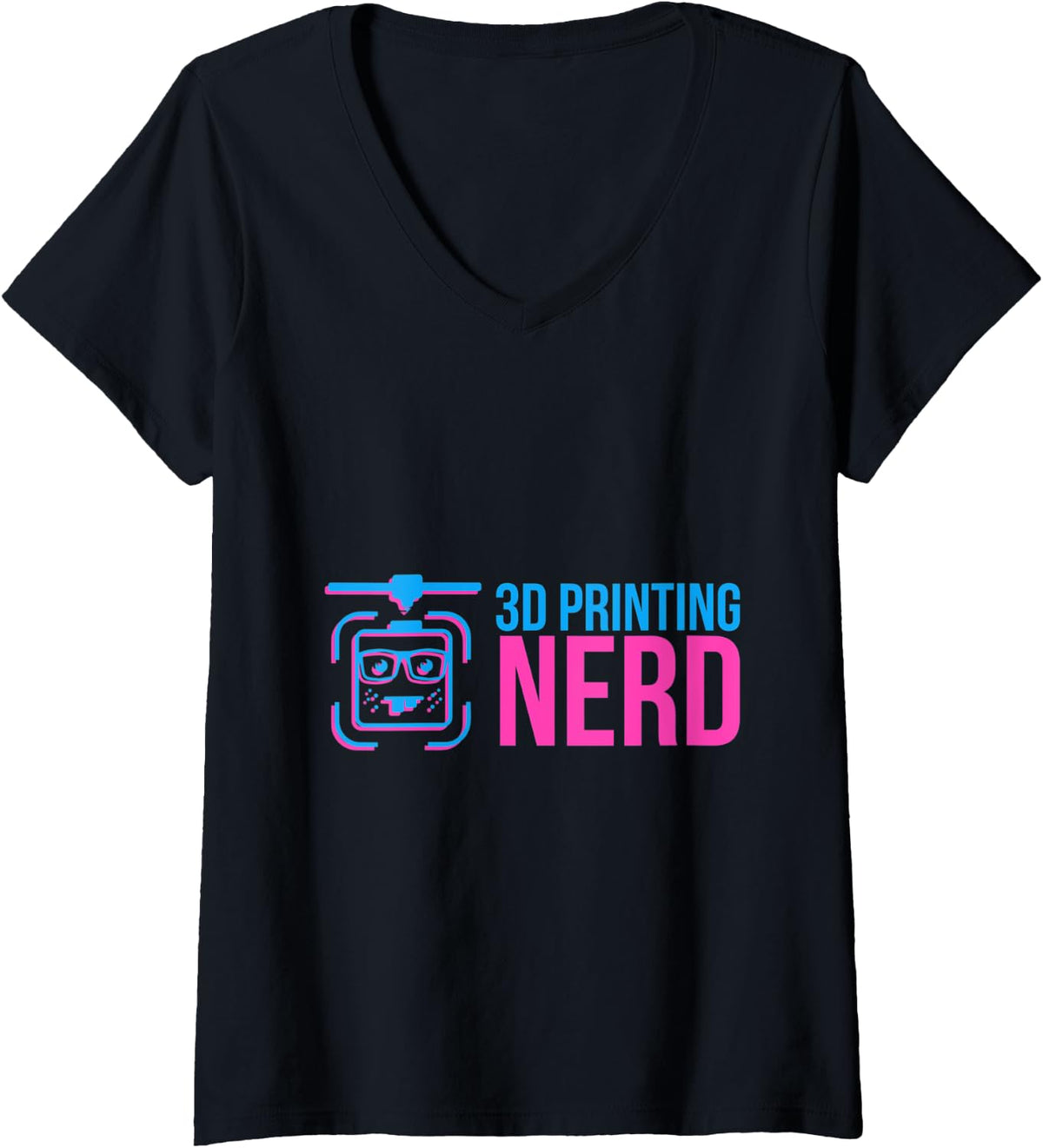Womens 3d Printing Nerd Printer Filament Pink Blue Geek Gifts V Neck Apparel US Trend