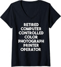 Womens Retired Color Photograph Printer Operator V Neck Apparel US Trend