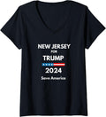 Womens New Jersey for Trump 2024 President Election Republican V 2