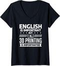 Womens English Is Important But 3d Printing Importanter V Neck Apparel US Trend
