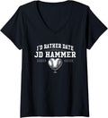Womens I d Rather Date JD Hammer Prospect Baseball Fan Gear V Neck