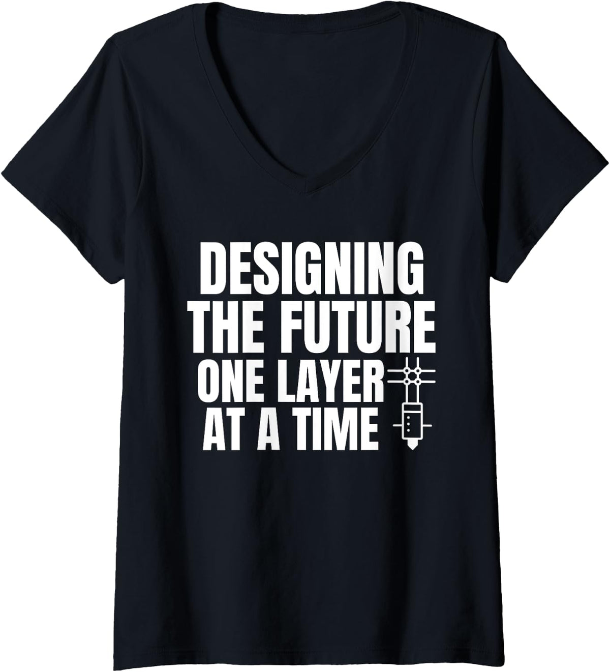 Womens Designing The Future 3d Printer Printing V Neck Apparel Premium Print