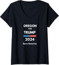 Womens Oregon for Trump 2024 President Election Republican V Neck