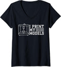 Womens I Print My Models 3d Printing Modelling Nozzle Printer V Neck Apparel Minimal Style 2