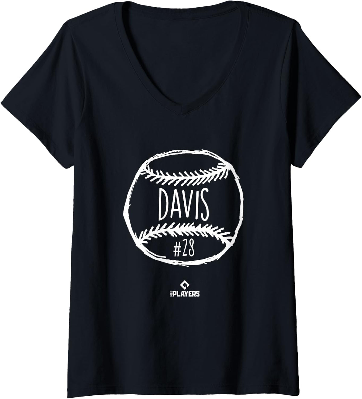 Womens JD Davis Baseball New York MLB Players MLBPA Fan V Neck