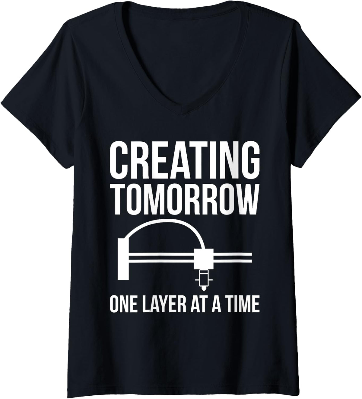 Womens Creating Tomorrow 3d Printer Printing V Neck Apparel Minimal Style