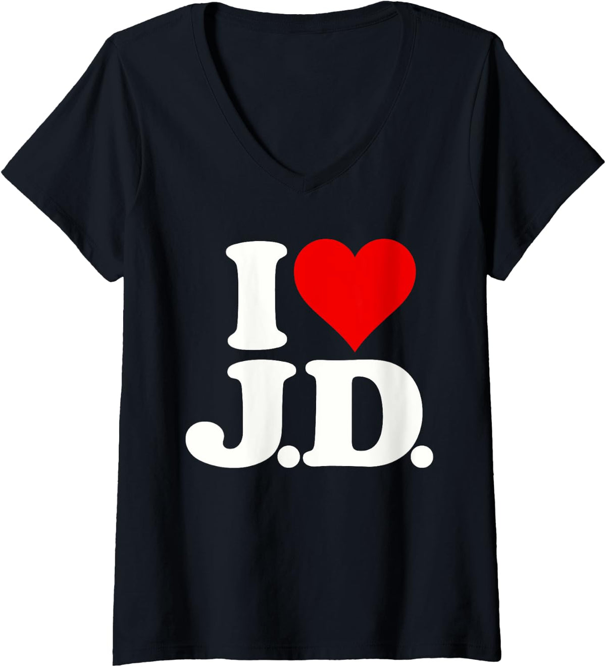 Womens I LOVE HEART J D JD INITIALS MONOGRAM V 3