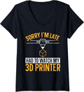 Womens 3d Printer Printing V Neck Apparel Clean Design 2