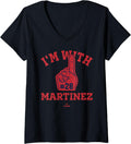 Womens I m With JD Martinez Boston MLBPA V Neck