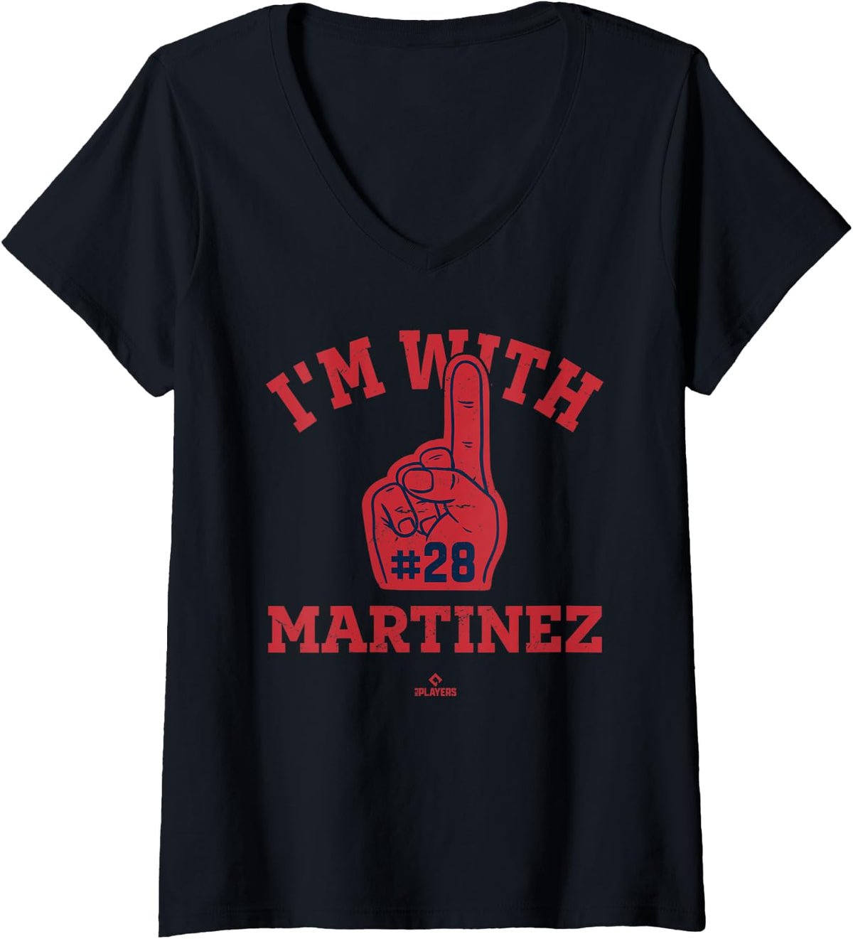 Womens I m With JD Martinez Boston MLBPA V Neck