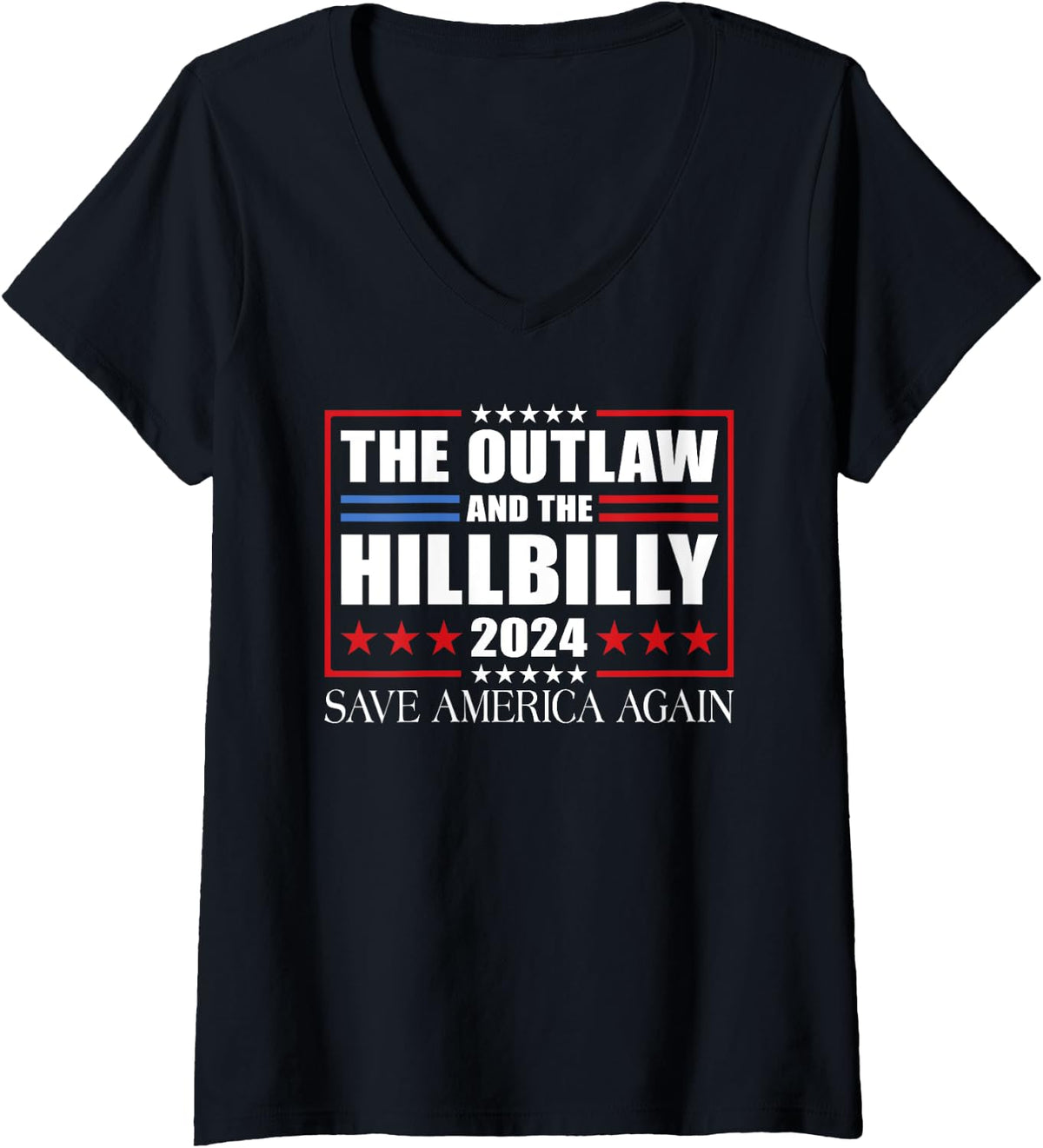 Womens Trump Vance 2024 Outlaw Hillbilly Save America Again V Neck