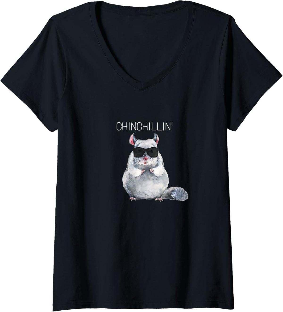 Womens Chinchillin Funny Chinchilla V Neck Apparel US Trend 2
