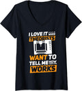 Womens Theorists Want To Tell Me How Something Works 3d Printer V Neck Apparel US Trend