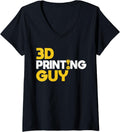 Womens 3d Printing Guy Printer V Neck Apparel Gift Ready