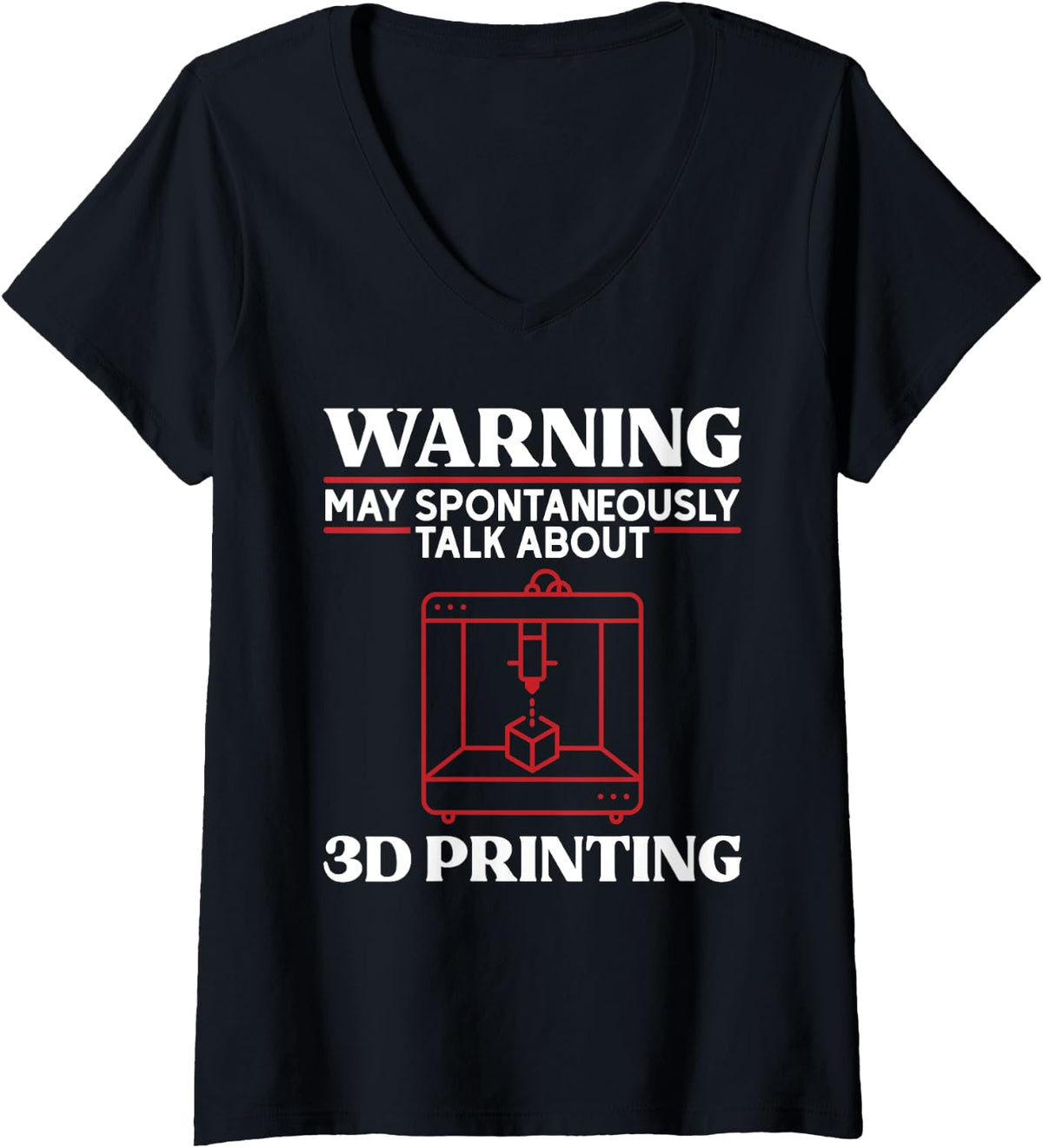 Womens 3d Printer Printing V Neck Apparel Clean Design