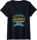 Womens Funny Floorcovering Printer Shirt Awesome Job Occupation V Neck T Shirt Everyday Wear