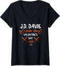 Womens JD Davis Lovin On Valentine s Day New York Baseball Player V Neck