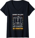 Womens Funny 3d Printing Service Business Owner Printer Lovers V Neck Apparel Clean Design 2