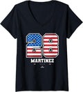 Womens J D Martinez US Flag Number V Neck