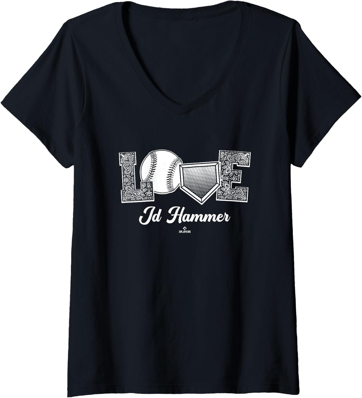 Womens Love My Player JD Hammer Prospect Baseball Fan Gear V Neck