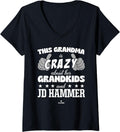 Womens Grandma Crazy for JD Hammer Prospect Baseball Fan Gear V Neck