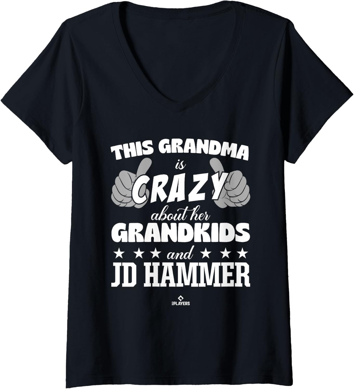 Womens Grandma Crazy for JD Hammer Prospect Baseball Fan Gear V Neck