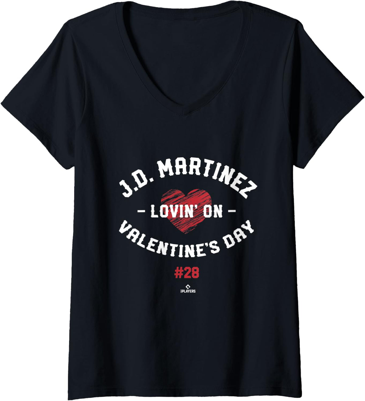 Womens JD Martinez Lovin On Valentine s Day Boston Baseball Player V Neck