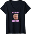 Womens Trump Girl 2025 2024 Daddys Home Funny Pink V 5