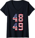 Womens Vance 2028 For President American Flag 48 49 V Neck