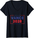 Womens Vance 2028 JD For President Election Vintage V Neck