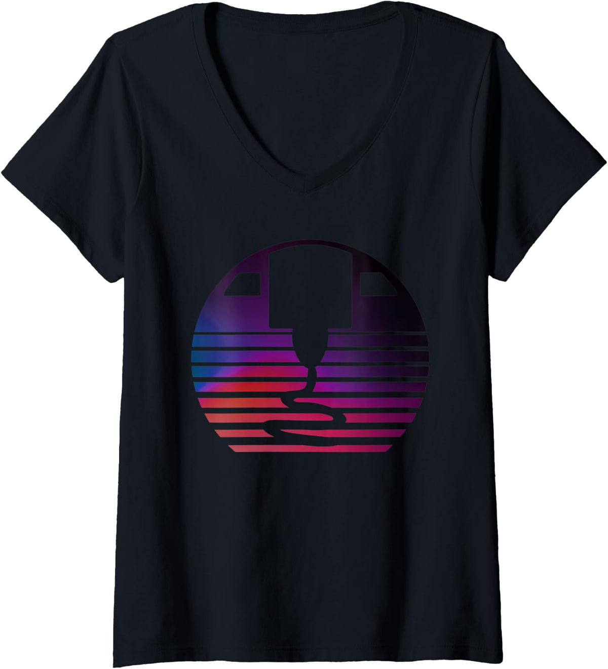 Womens Vintage 3d Printing Sunset Design For Printer Makers V Neck Apparel Premium Print